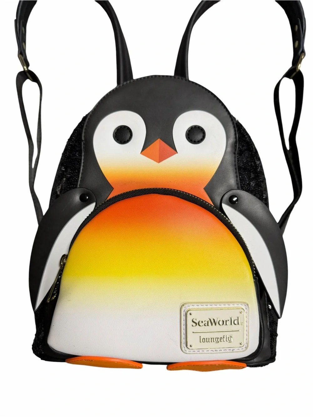 Loungefly SeaWorld Penguin Sequin Mini Backpack Rare
